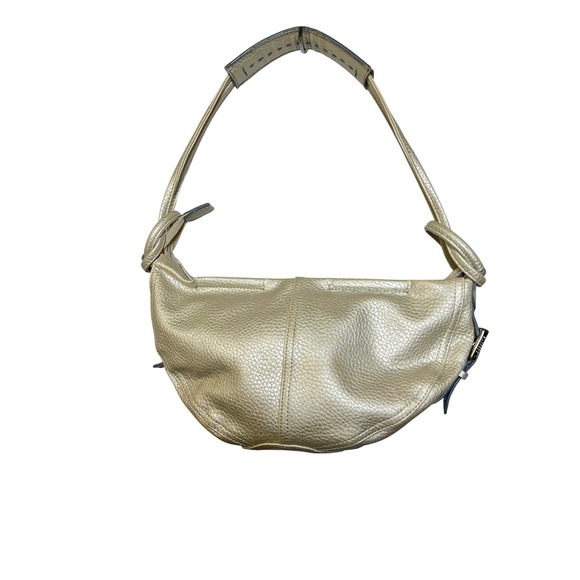 Liz Claiborne Handbags - Liz Claiborne Shoulder Bag Metallic Gold Pebbled Leather Hobo Style Y2K